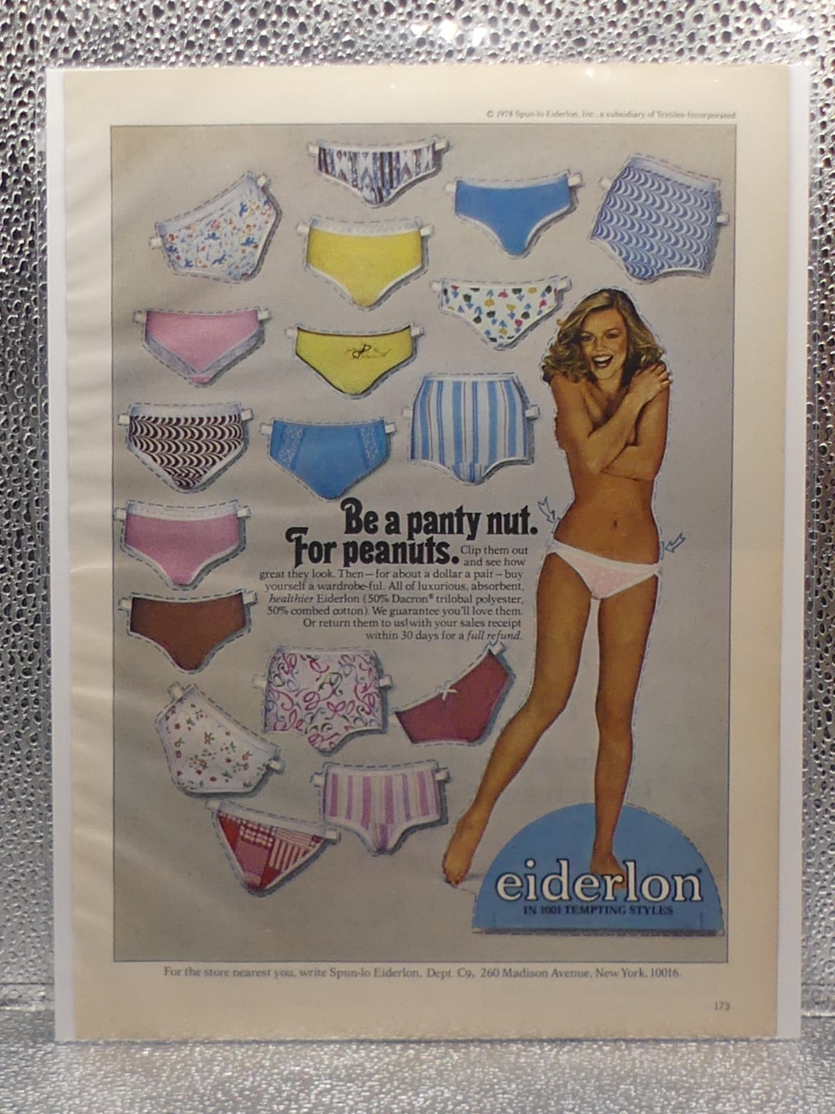 Vintage Spun-lo Eiderlon Panties 1001 Styles 1978 Print Advertising Full Page Ad