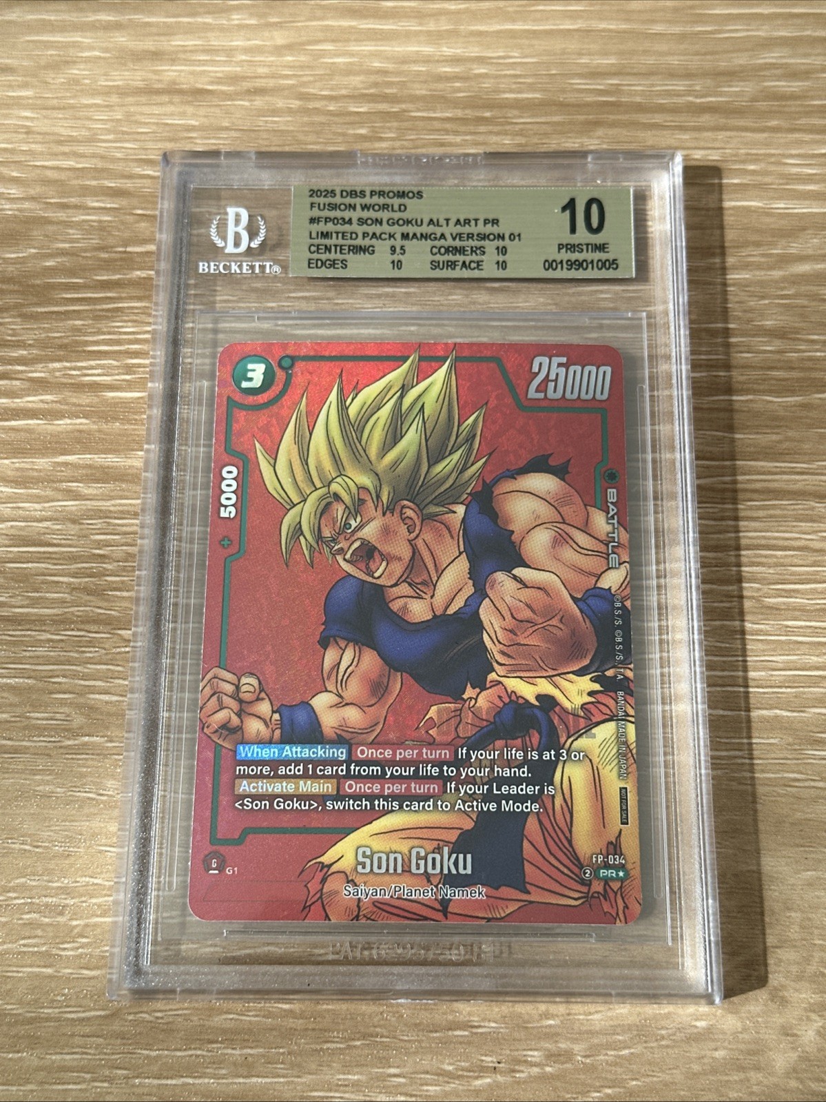 FP-034 Son Goku 2025 DBS Fusion World Limited Pack Manga Version 01 BGS 10