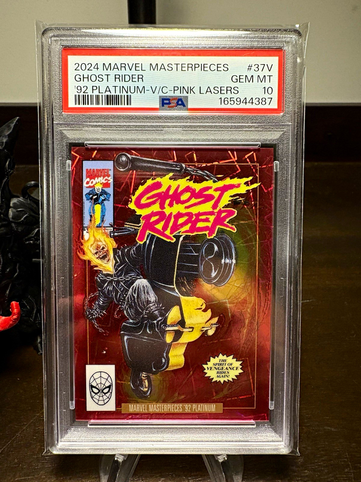 2024 UD Marvel Masterpieces \'92 Ghost Rider #37-V Pink Lasers PSA 10 /692 POP 7