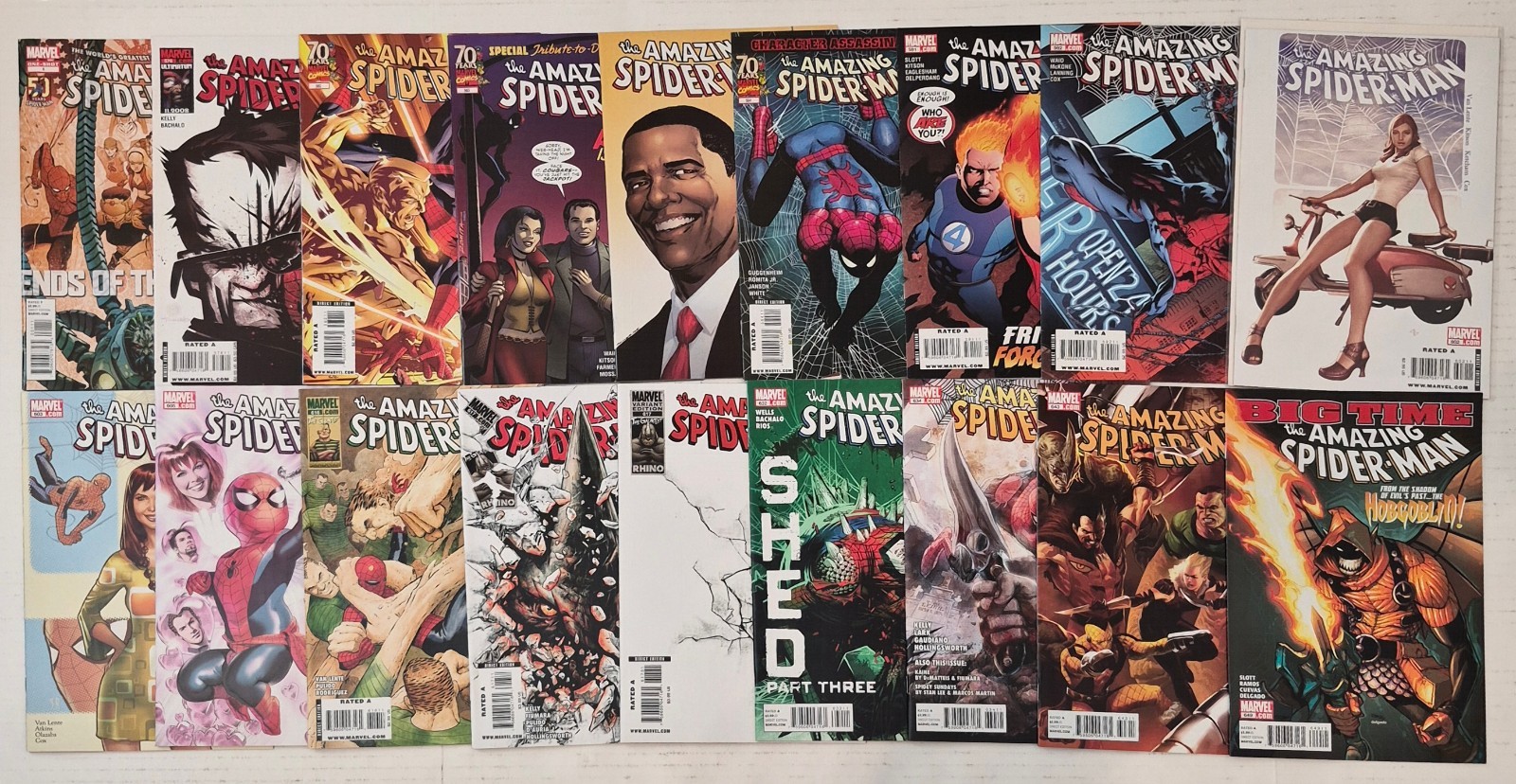 Amazing Spider-Man #576-649* Lot (18) NM VF+ variants 2009 Mark Waid, High Grade