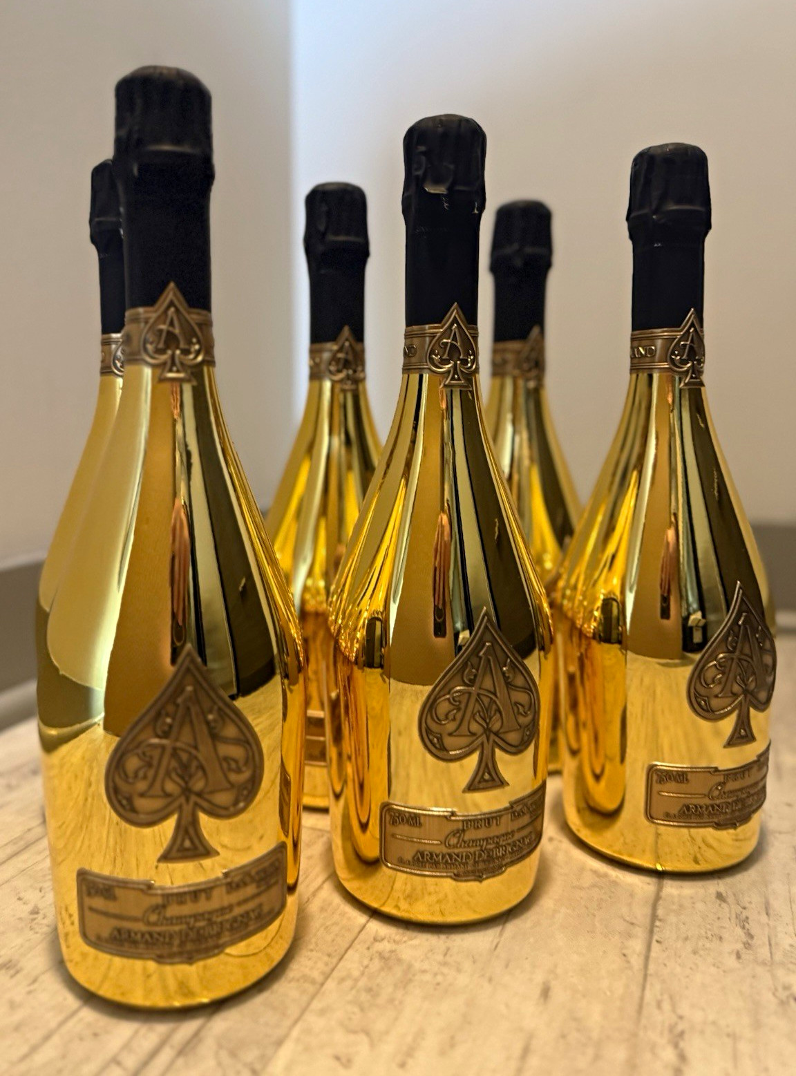 Armand de Brignac Ace Of Spades GOLD Champagne Dummy Display Bottle 6ct EMPTY