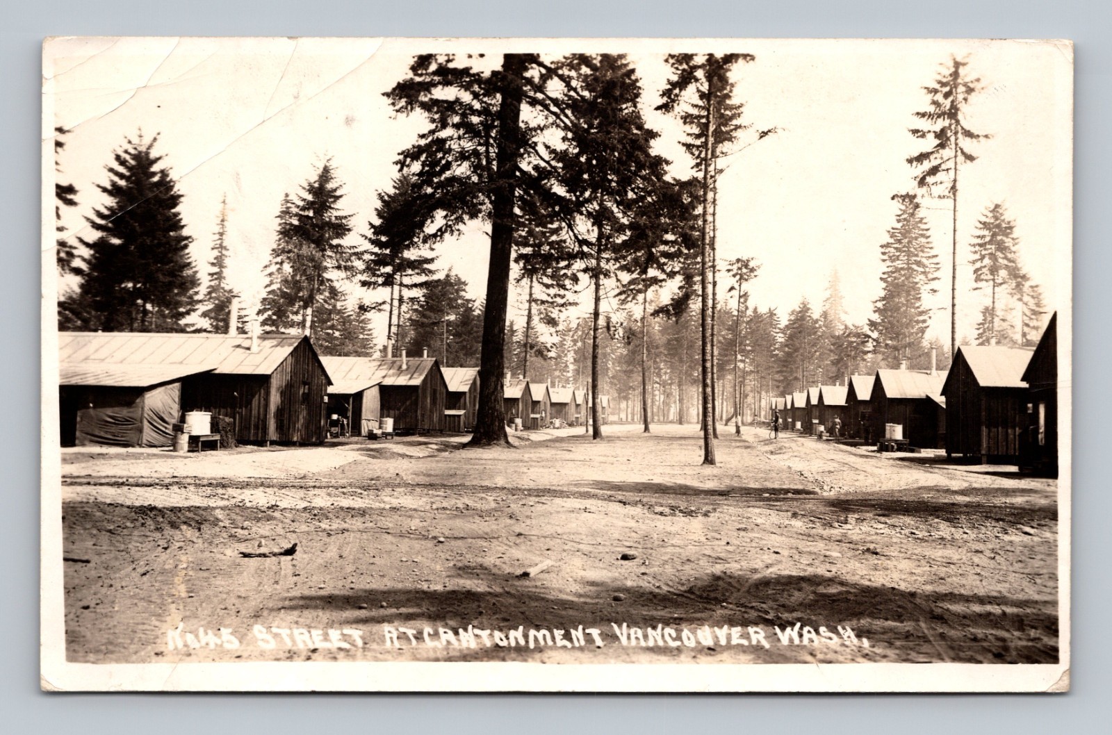 Vancouver WA Cantonment Barracks No. 15 Street RPPC Antique Postcard