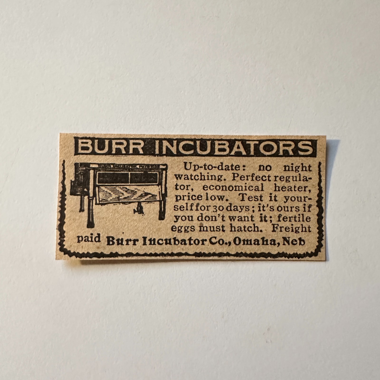 Burr Incubator Co Up-To-Date Freight Paid Omaha NE 1906 Minneapolis Ad 5AL1-S15