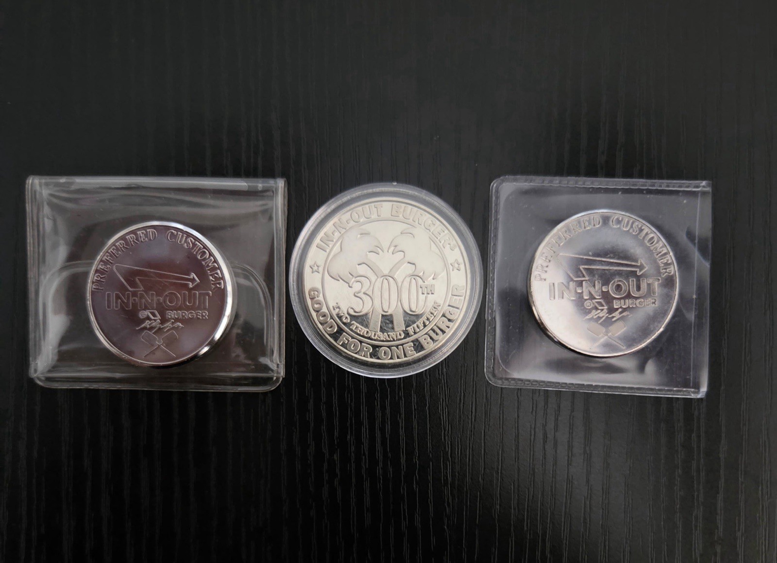 In-N-Out Burger Silver Token/Commemorative Coin Lot - 300th & Preferred Customer