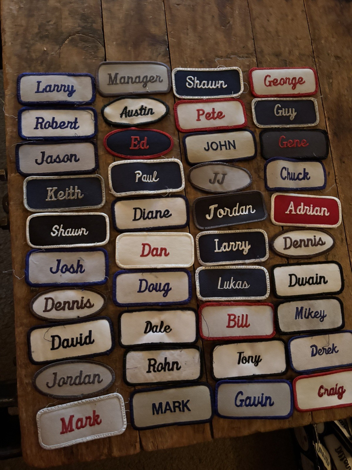 Lot J - 160 Vintage Uniform Name Tag Badge Embroidered Jacket Vest Shirt PATCH
