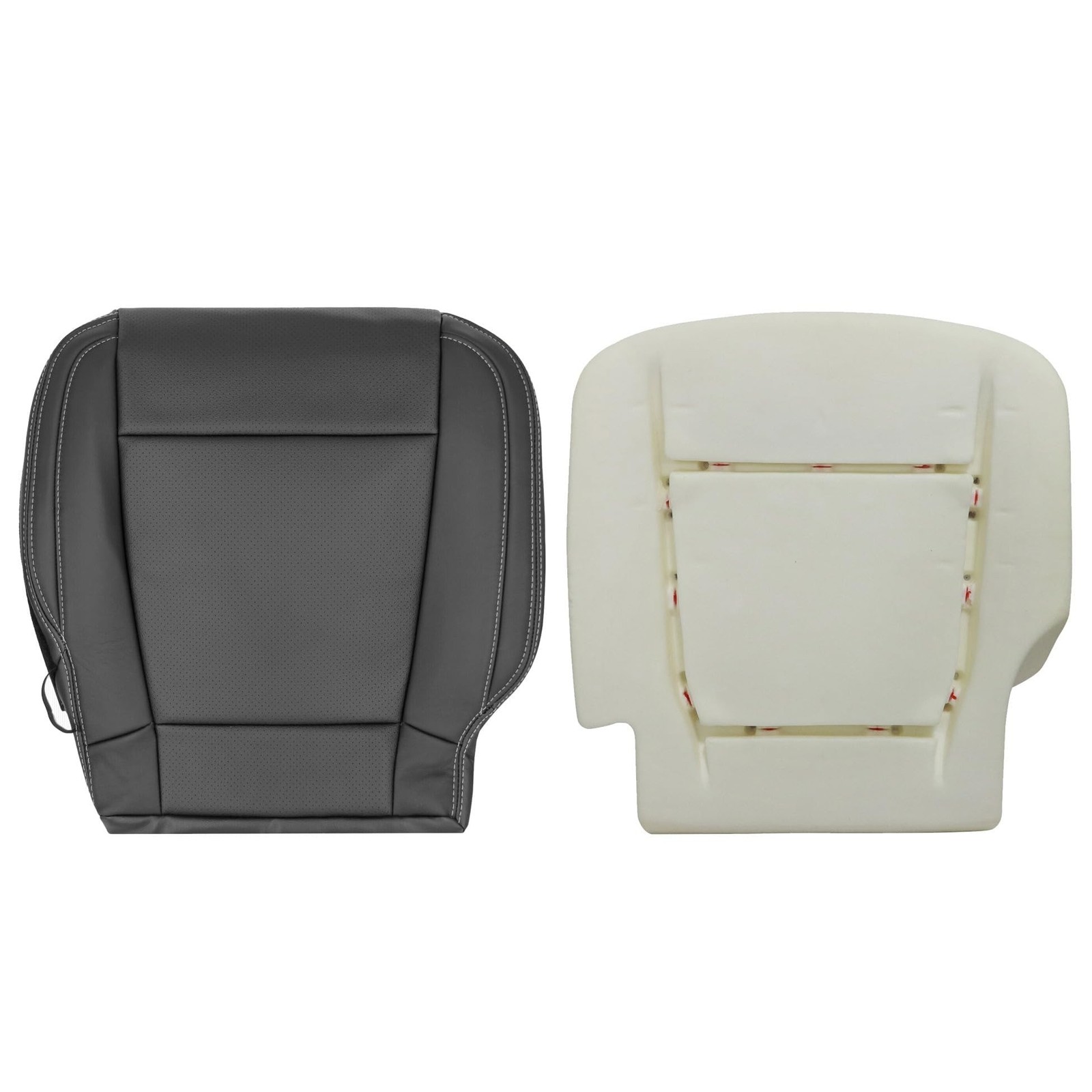 Front Driver Side Bottom Seat Cover & Foam Cushion Replacement Perforated Mic...