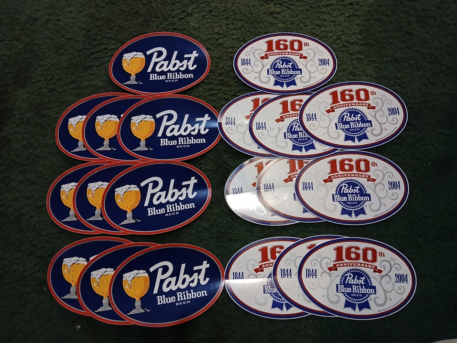 Lot of  20-Vintage Pabst Blue Ribbon Stickers-Beer Logo & 160th Anniversary