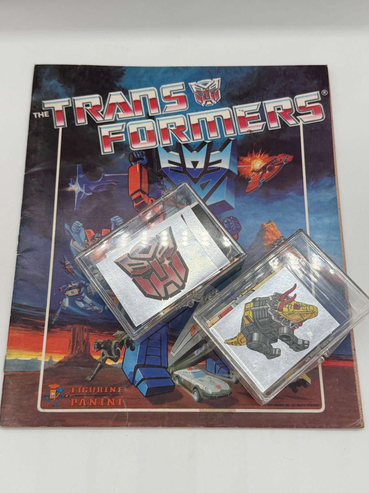 RARE Transformers 1986 Panini Album & COMPLETE un-used sticker set.