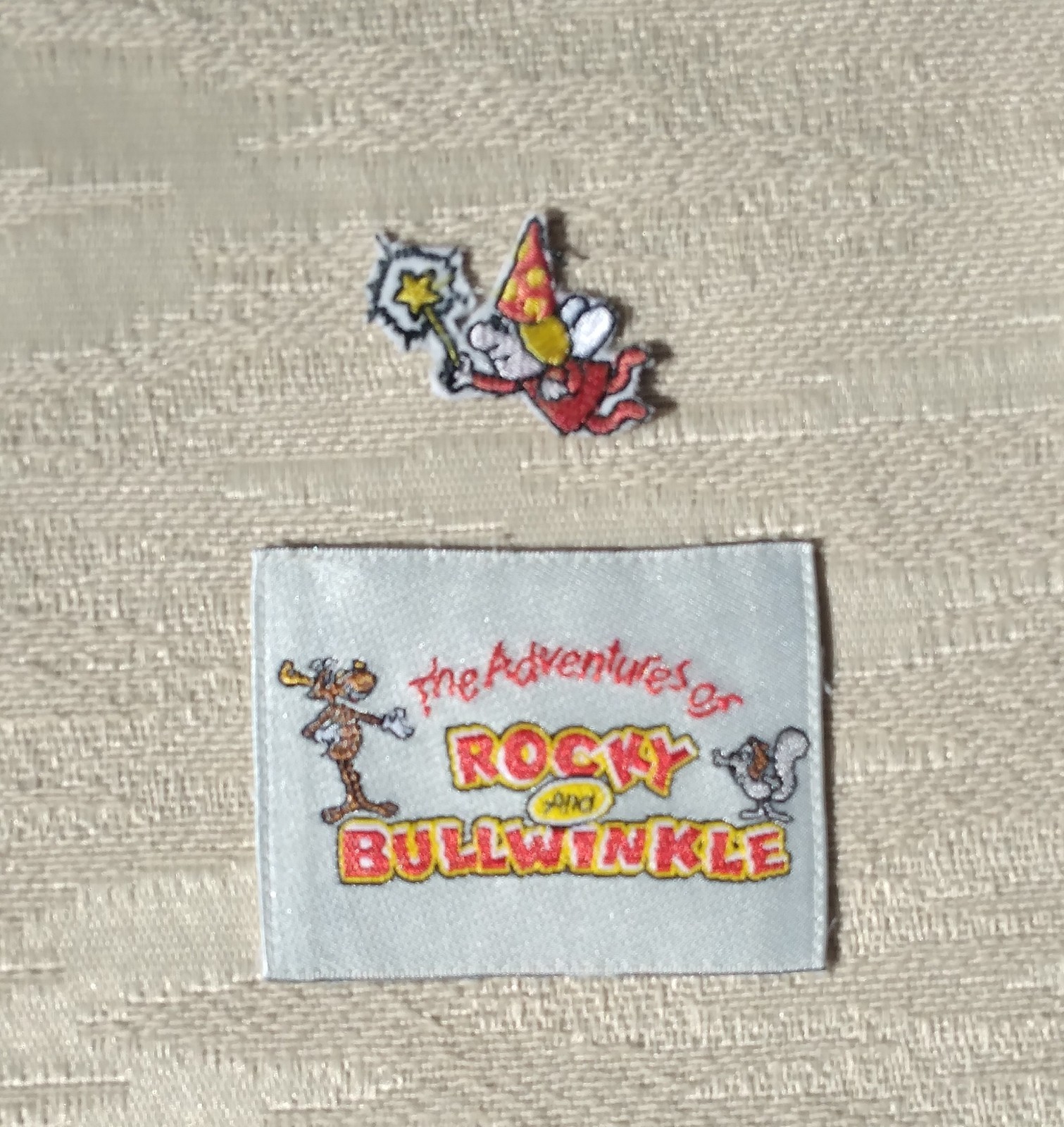Vtg 90s Rocky & Bullwinkle Patch Lot Fractured Fairy Tales Sew On Tag Deadstock