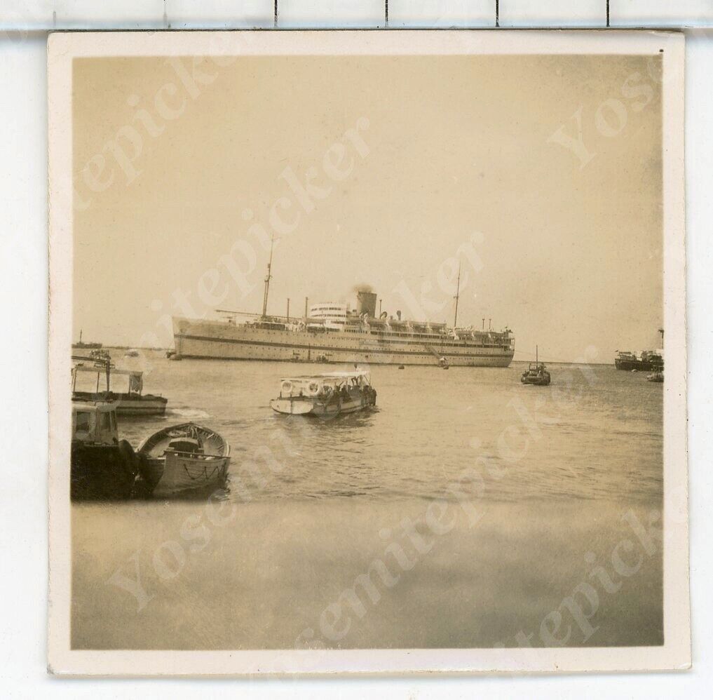 wd3 Vintage Photo 1950\'s Hong Kong Aberdeen Boats Passenger Ship Dunera 101a