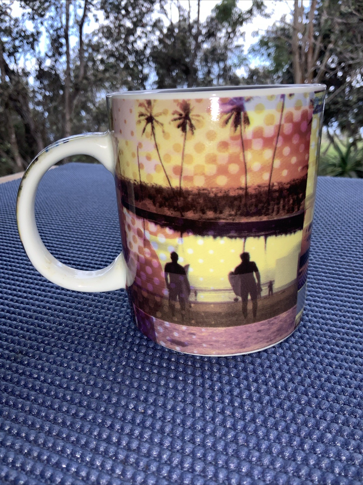 Coffee Cup Island Heritage Surf Montage New In Box Hawaiian Culture