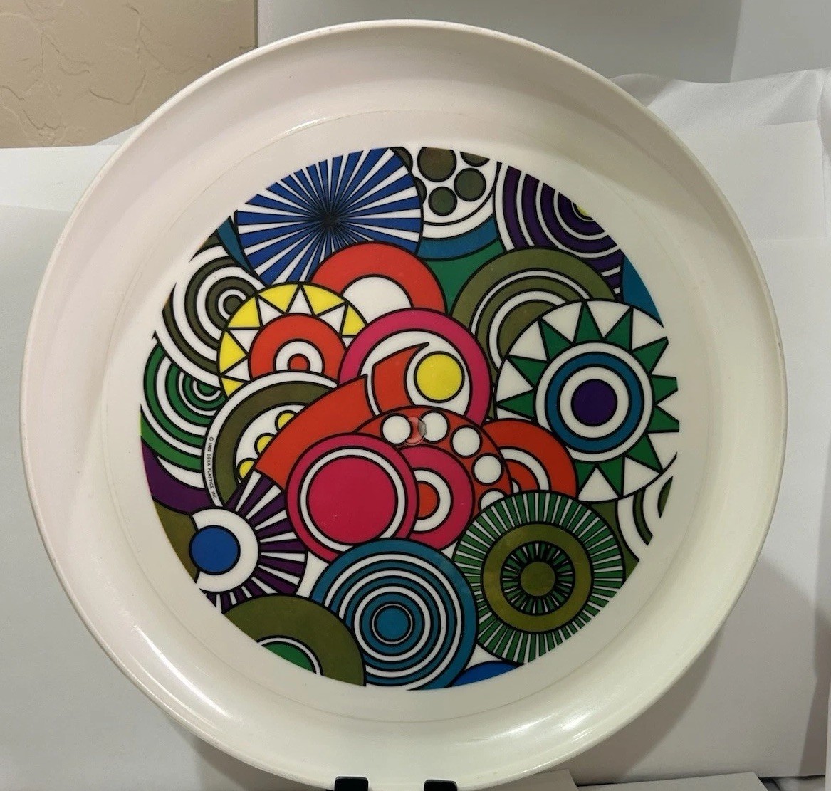 Vintage 1969 Deka Plastics Tot' Em Tray No.140 Pop Art Shapes 12.75