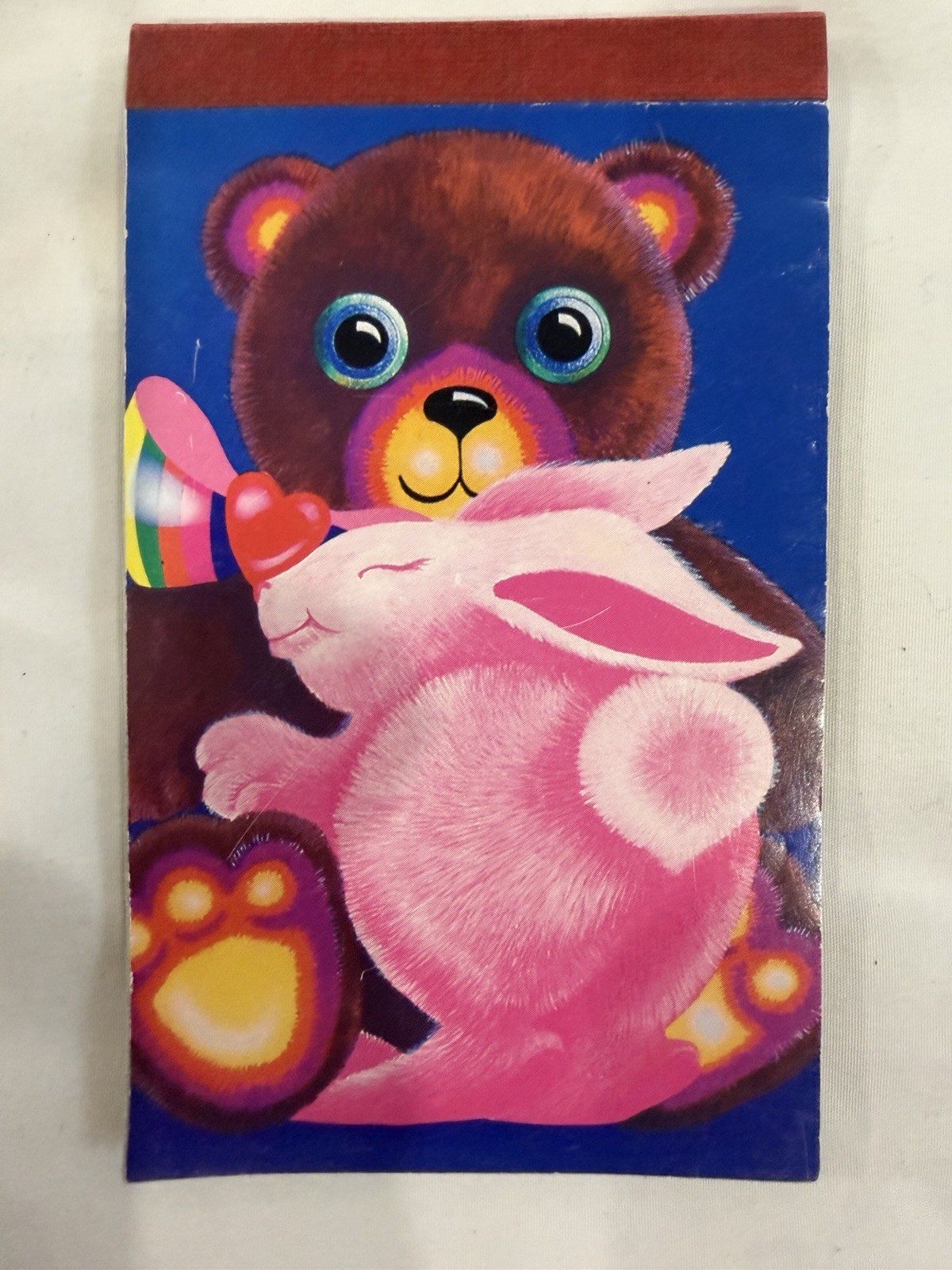 Lisa Frank 1987 Rabbit Bear Memo Book Mini Notepad HTF Vintage 3”x 5”