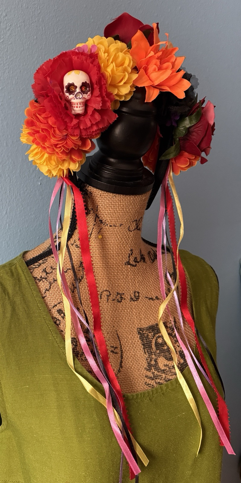 DAY OF THE DEAD HEADBAND - Frida Kahlo Ritual Seance Time - Marigolds guide you