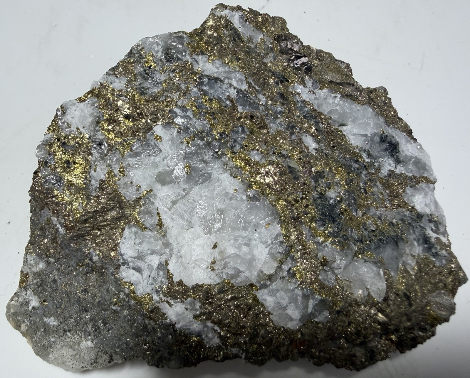 256g (9 oz.) Millerite Chalcopyrite Calcite McCreedy Mine Sudbury Canada Ore