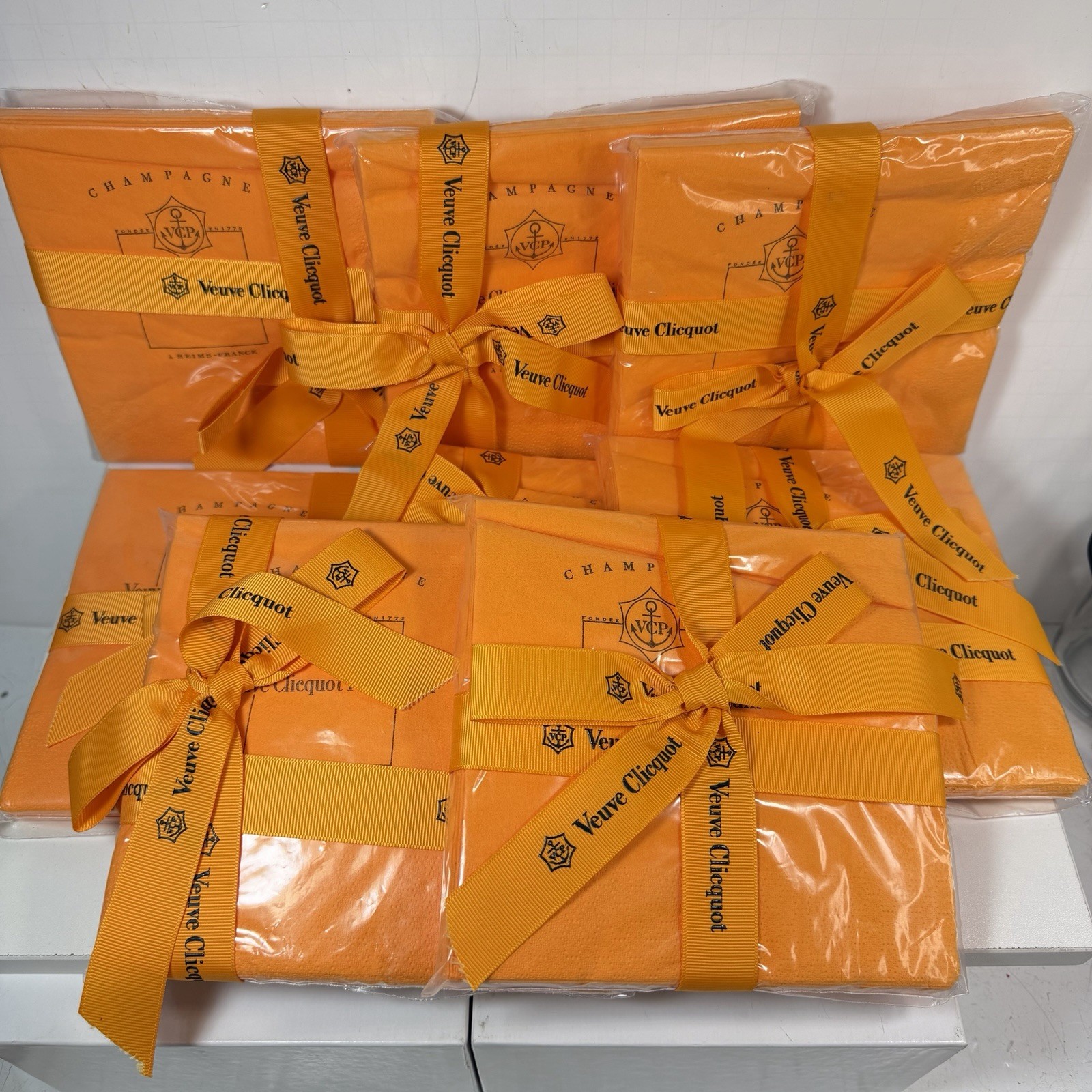 Veuve Clicquot Ponsardin Yellow Label Champagne Cocktail Napkins SEALED 8-pc/per