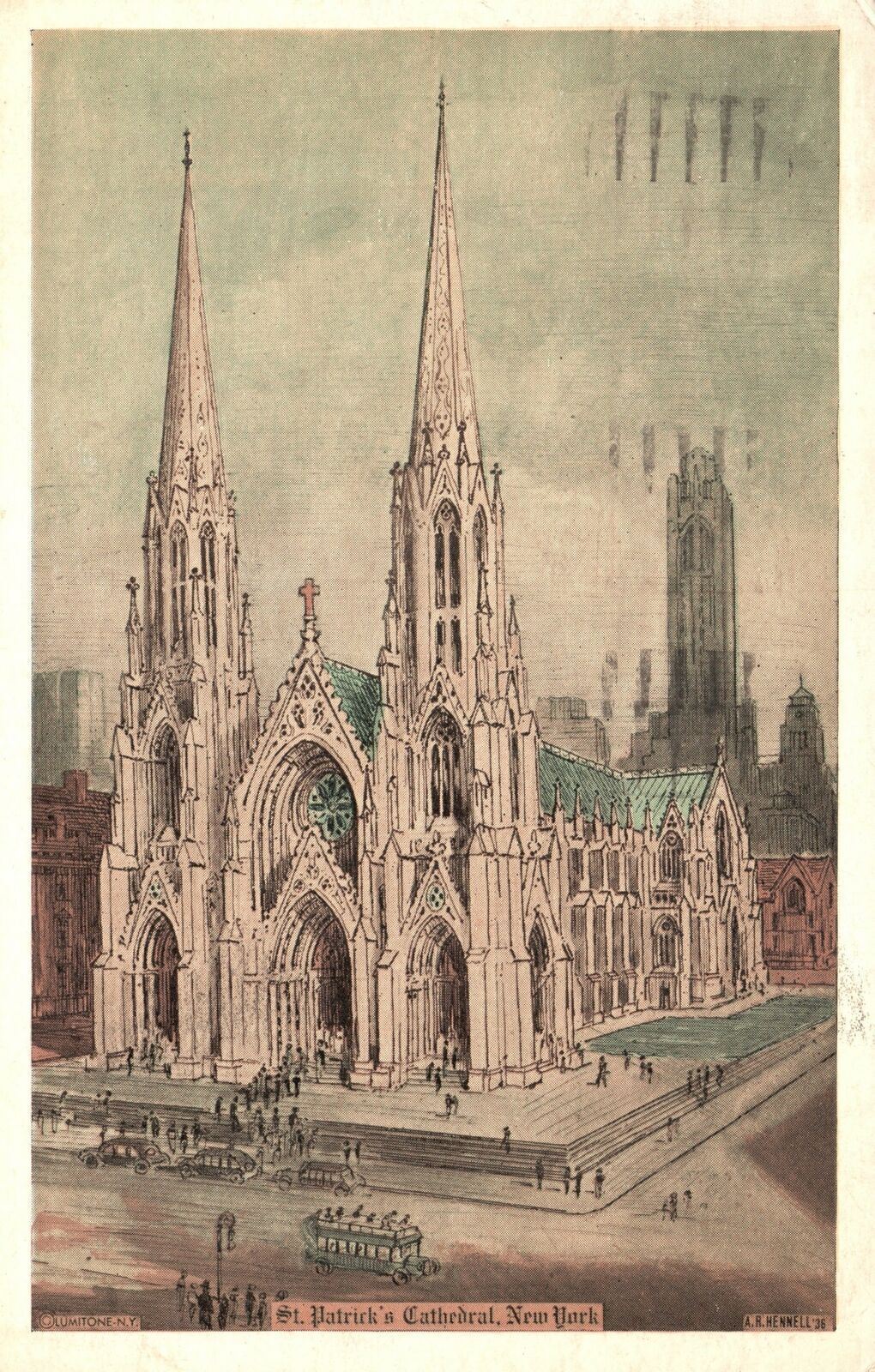 Vintage Postcard 1937 Saint Patrick Cathedral Catholic Church 5Th Ave. New York