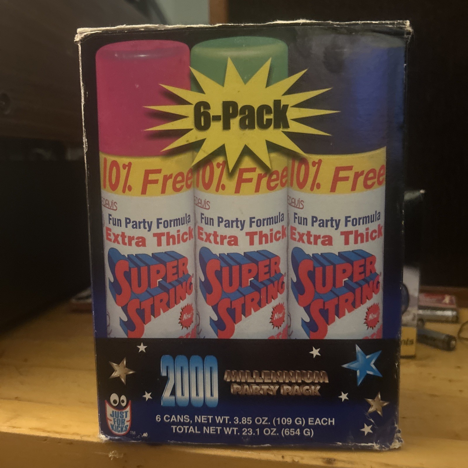 Vintage 1999 SUPER STRING SPRAY JUST FOR KICKS Tested Works 6 Pack Y2K
