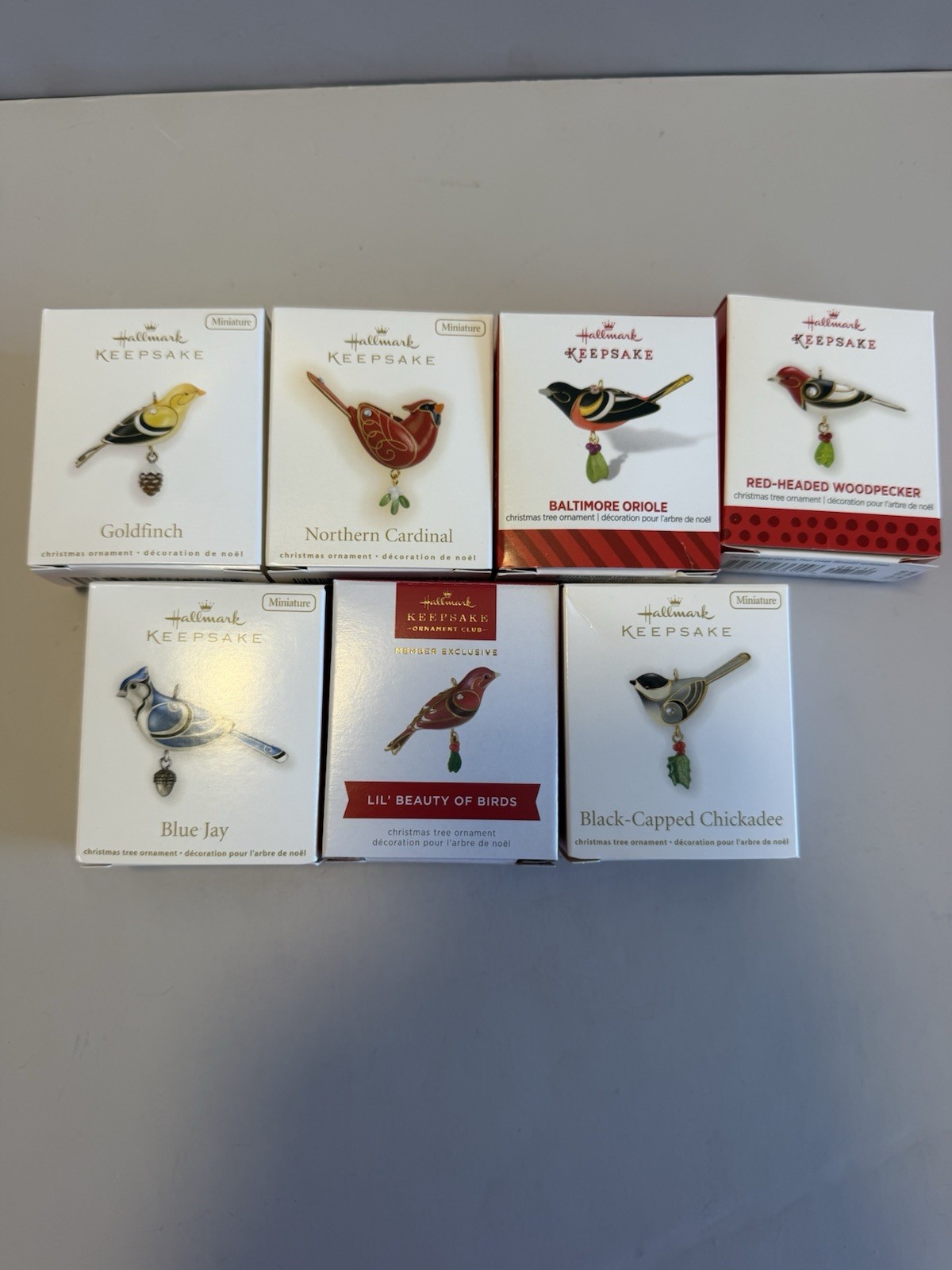 Hallmark Keepsake Beauty of Birds Miniature Ornaments Lot 6 Vintage w/ Boxes