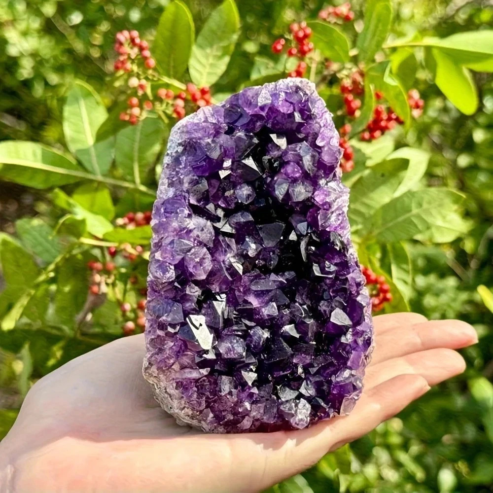Natural Amethyst Cluster Purple Crystal Stone Mineral Specimen Home Decor