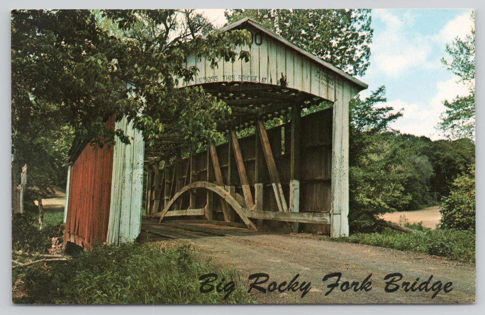Big Rocky Fork Bridge Mansfield Indiana Postcard