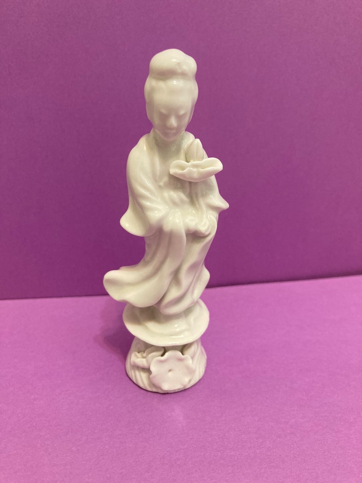 Vintage Blanc de Chine Guanyin Porcelain Figurine