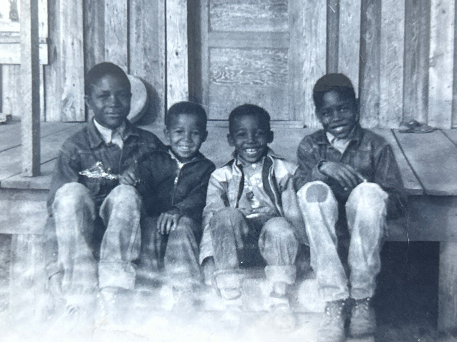 1940s African American Boys Porch Steps Black Americana