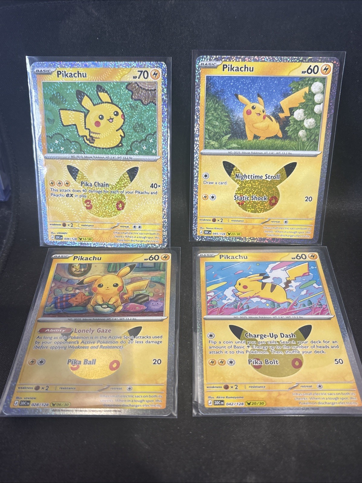 Pokémon Celebrations 30th Anniversary Lot of 4 Pikachu NO DOUBLES NM PACK FRESH Pokémon Celebrations 30th Anniversary Lot of 4 Pikachu NO DOUBLES NM PACK FRESH