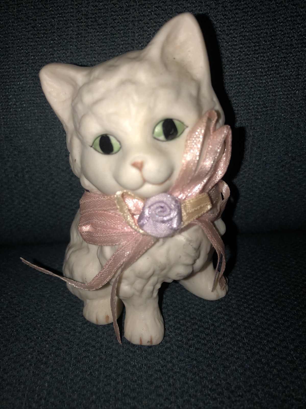 Vintage Humko White Porcelain Persian Kittens Figurine