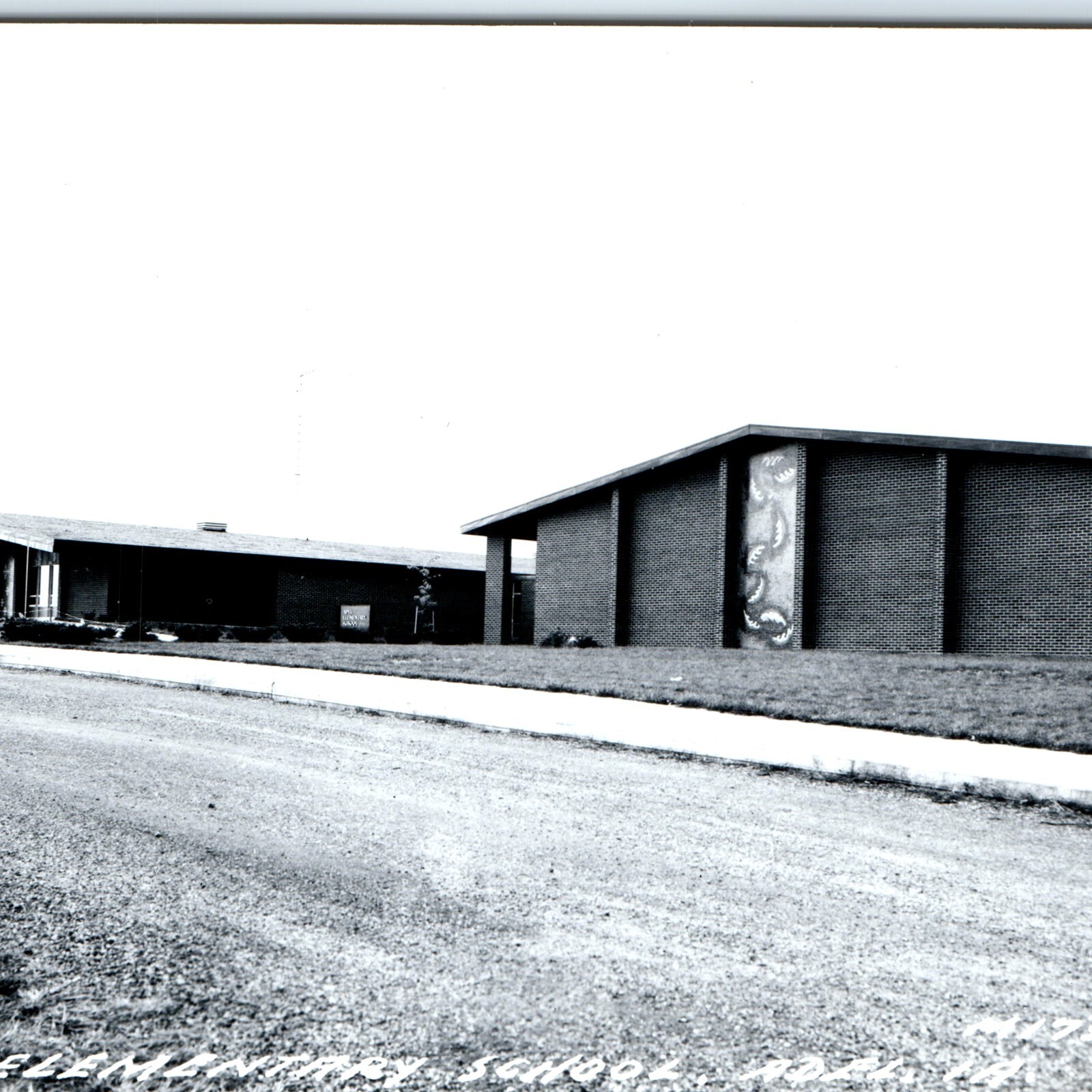c1950s Adel, IA Elementary School RPPC Real Photo Modern Architecture Postcard