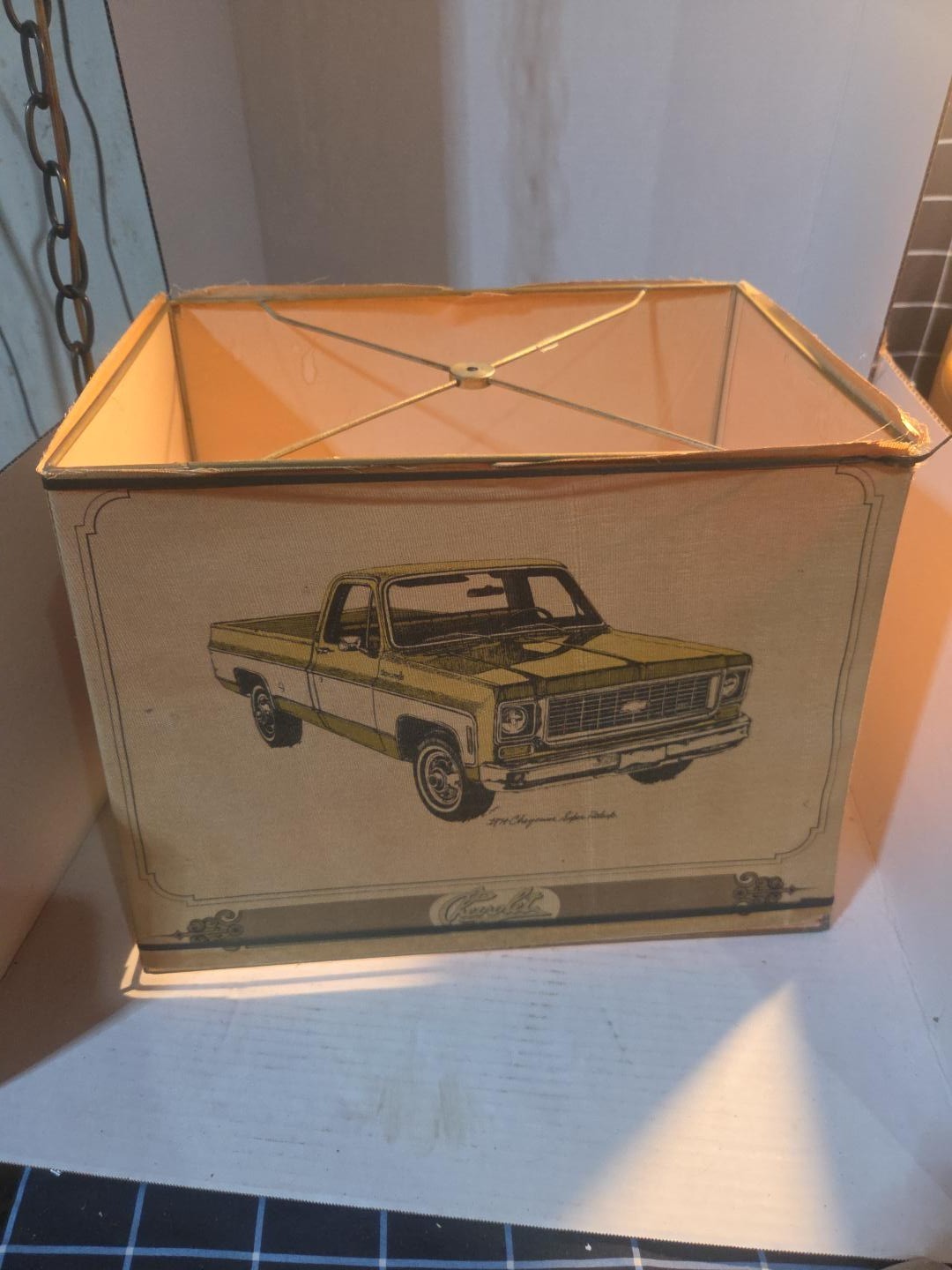Vintage 1970s Chevrolet Chevy Dealer Promotional Truck Car Lamp Shade Very Rare