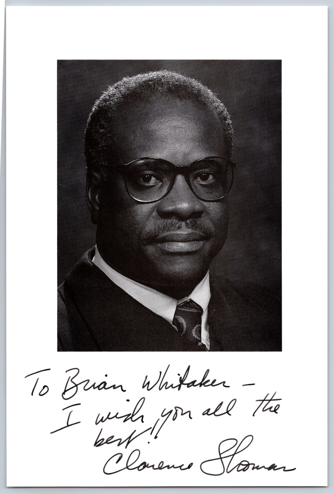 Clarence Thomas Hand Signed Photo - Supreme Court
