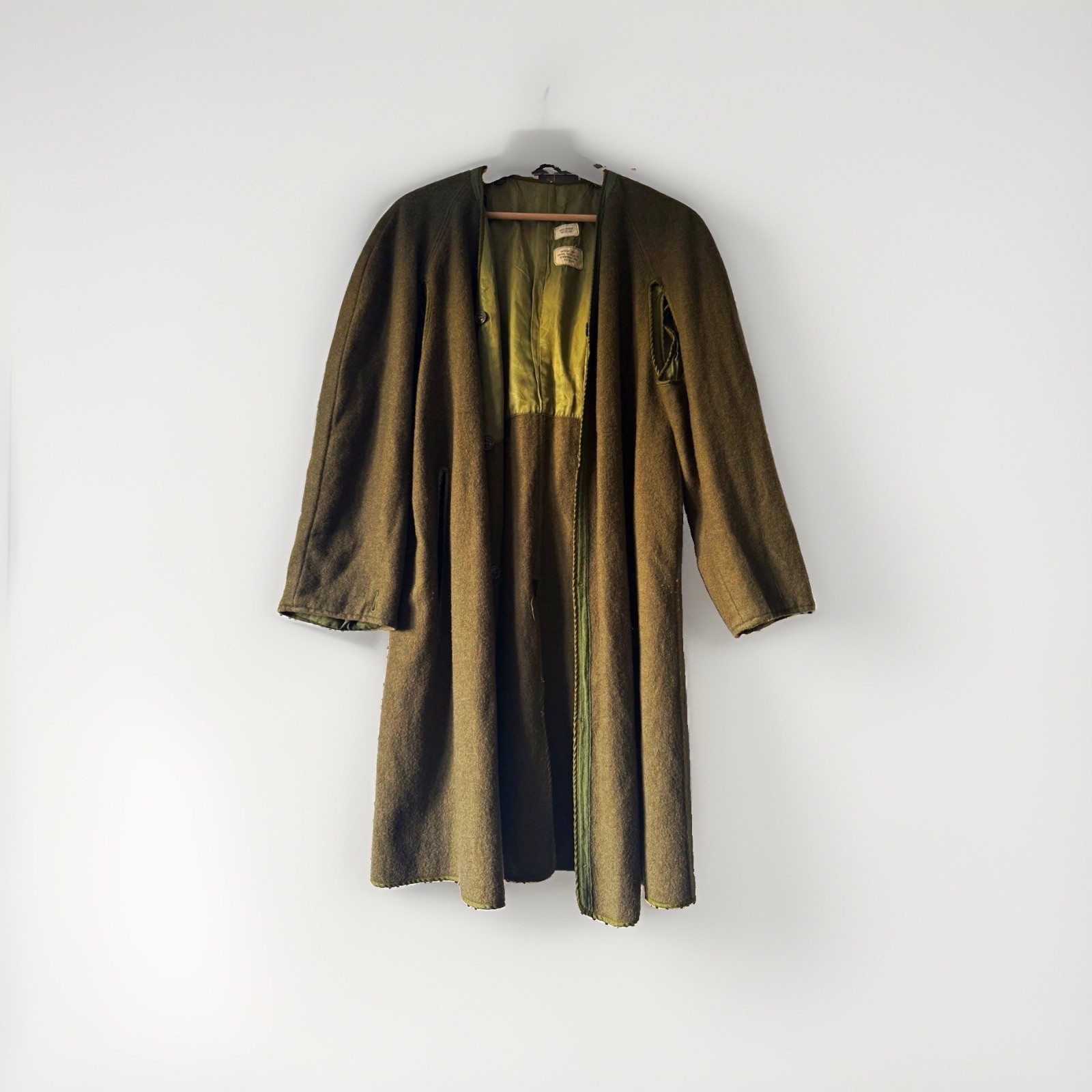 Vintage US Army Overcoat Raincoat Removable Liner WW2 Post War Vietnam Military