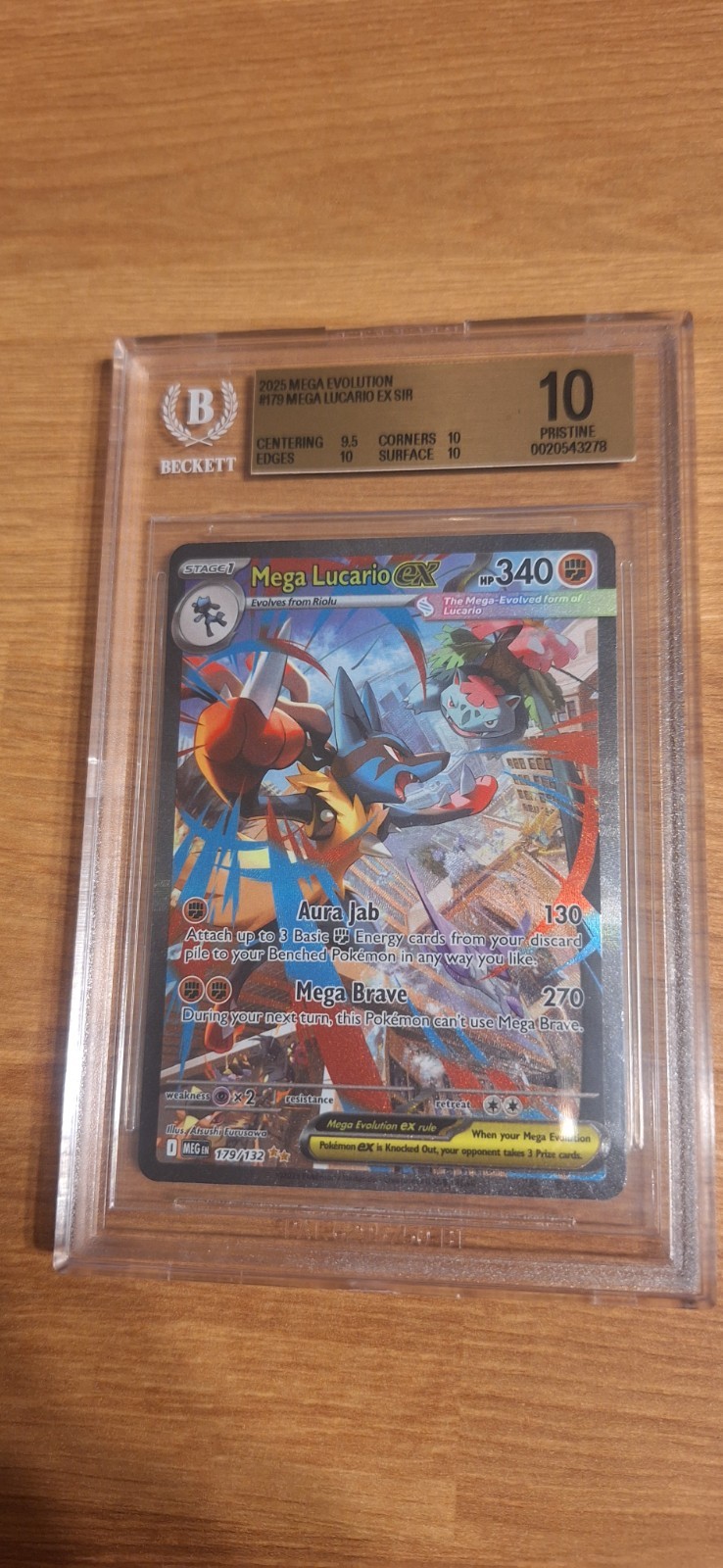 Pokemon Mega Lucario ex Special Illustration Rare Mega Evolution BGS 10 DAMAGED