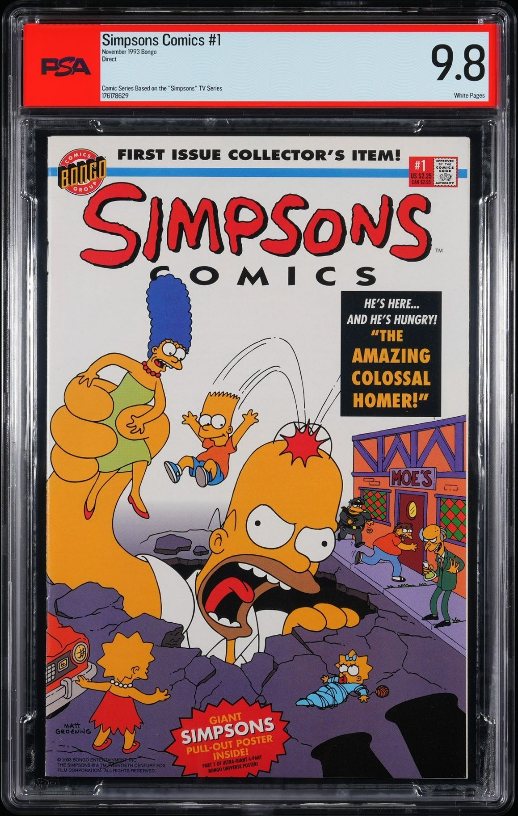Simpsons Comics # 1 PSA NOT CGC 9.8 White (Bongo, 1993) 1st issue in series