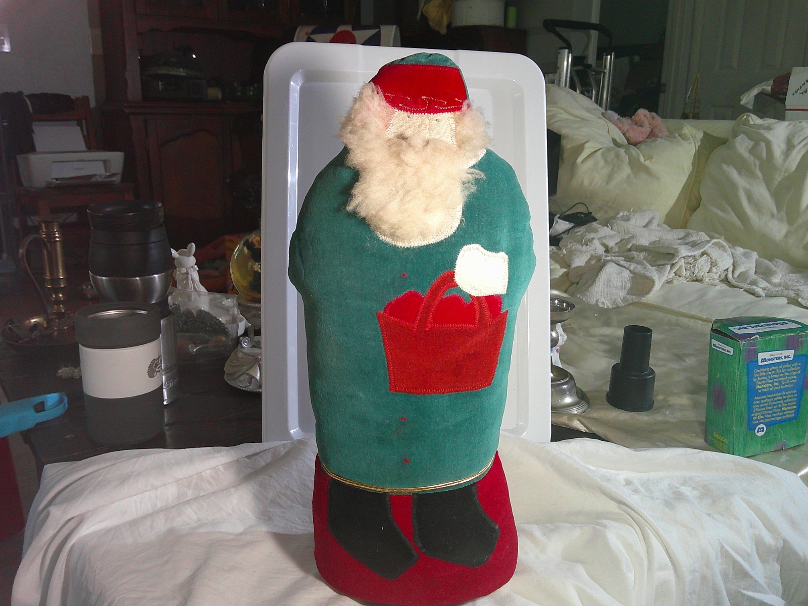 Vintage Wind-Up Musical Santa Rotating 12 Days of Christmas 14” Holiday Decor