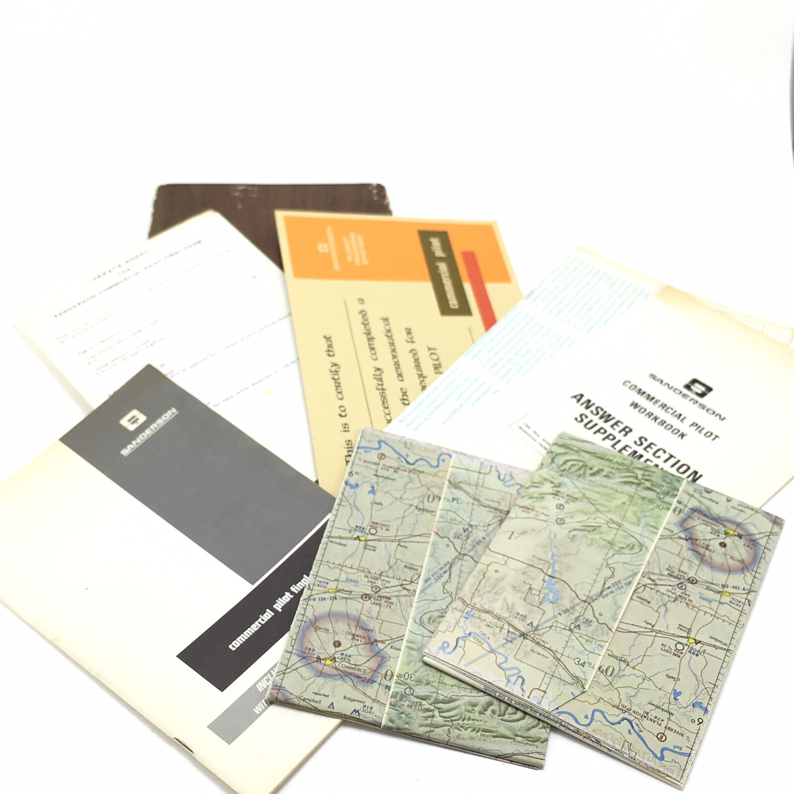 Sanderson Commercial Pilot Course Set Workbook Reference Materials Vintage 1974 