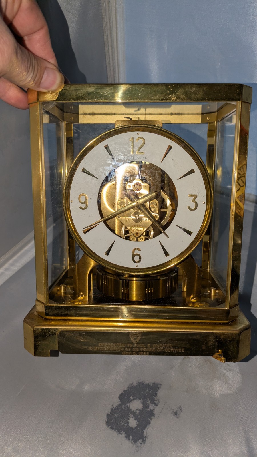 Vintage 1966 Jaeger-LeCoultre Atmos Clock Caliber 528 WORKING IBM Award Swiss