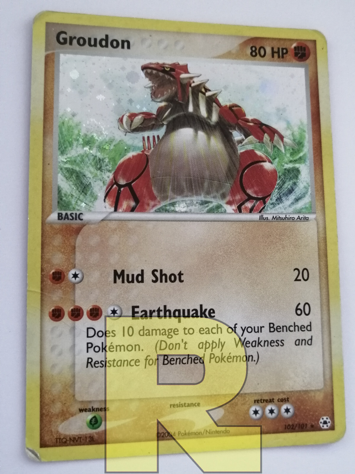 Groudon® EX Hidden Legends 102/101® SECRET Holo Foil SWIRL 🌀 English Good-