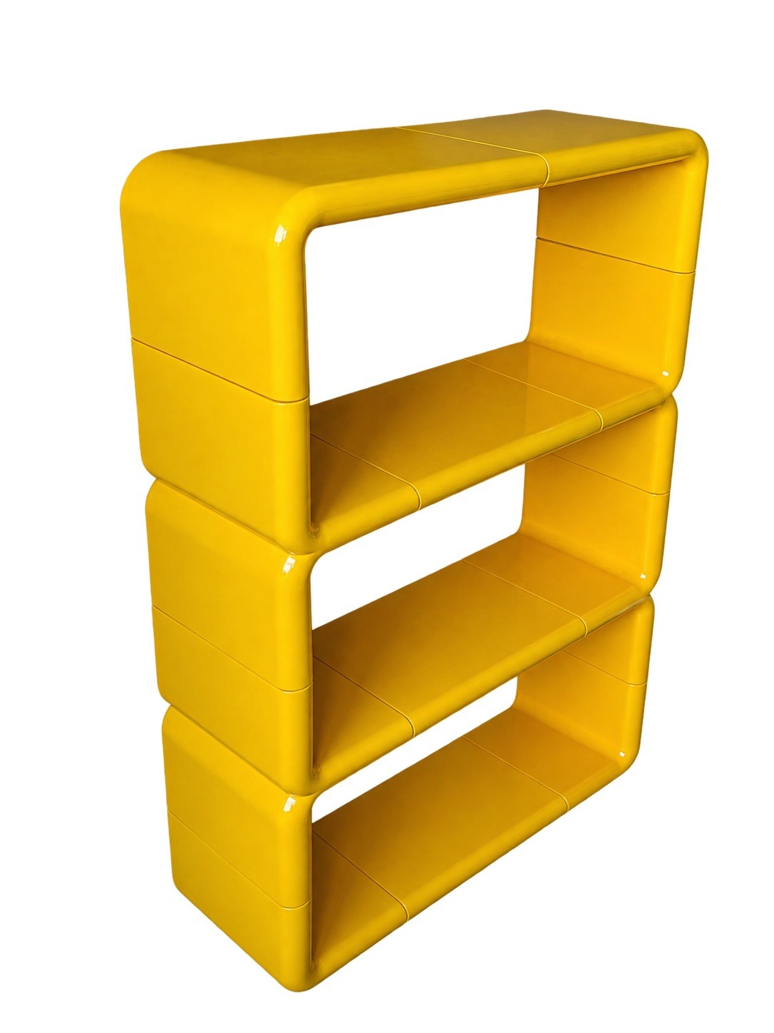 1970s Space Age Yellow Vintage UMBO Modular Shelf Unit Kay Leroy Ruggles Design