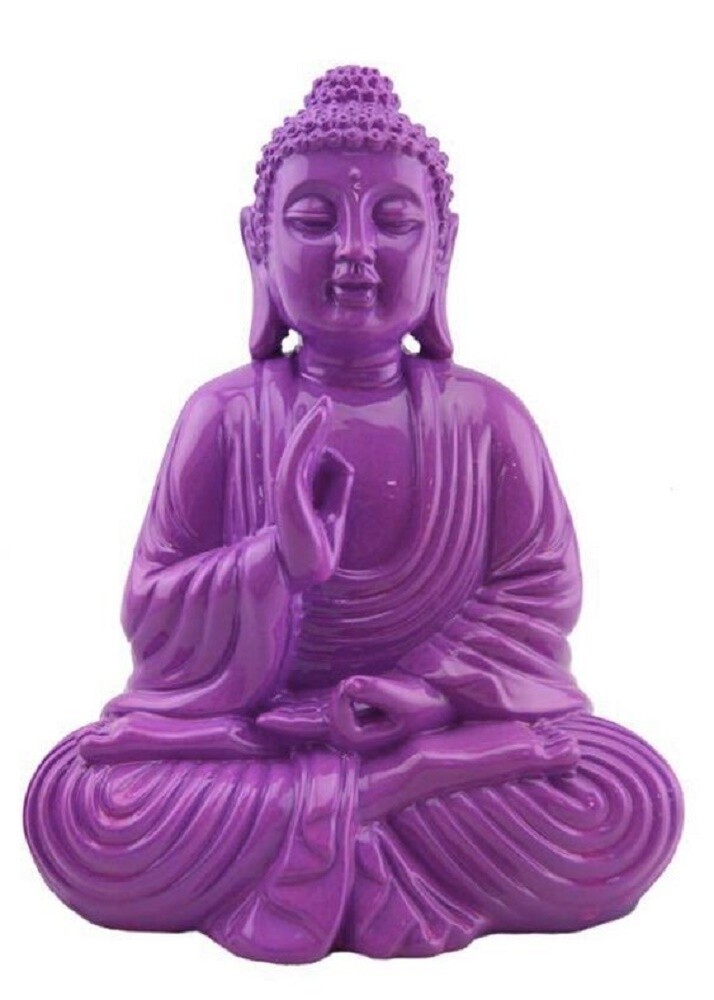 Buddha Meditating Praying 41351 Colorful Purple Dhyana Mudra 7.8\