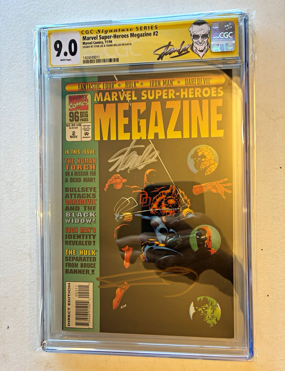 Marvel Super-Heroes Megazine #2 CGC 9.0 1994 Signed Stan Lee & Frank Miller