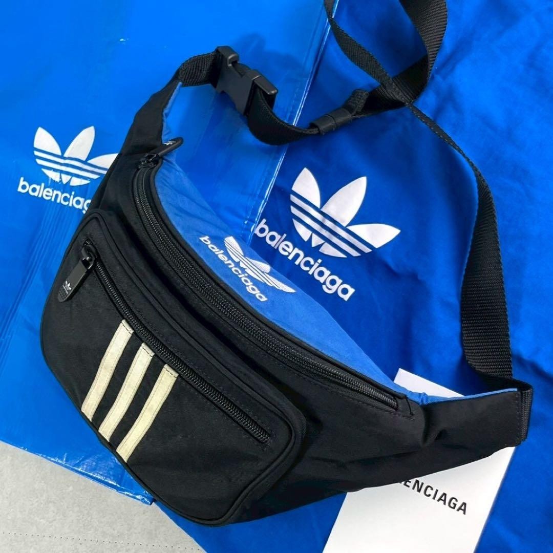 Balenciaga x Adidas Black Body Bag Rare Collaboration Crossbody Bag