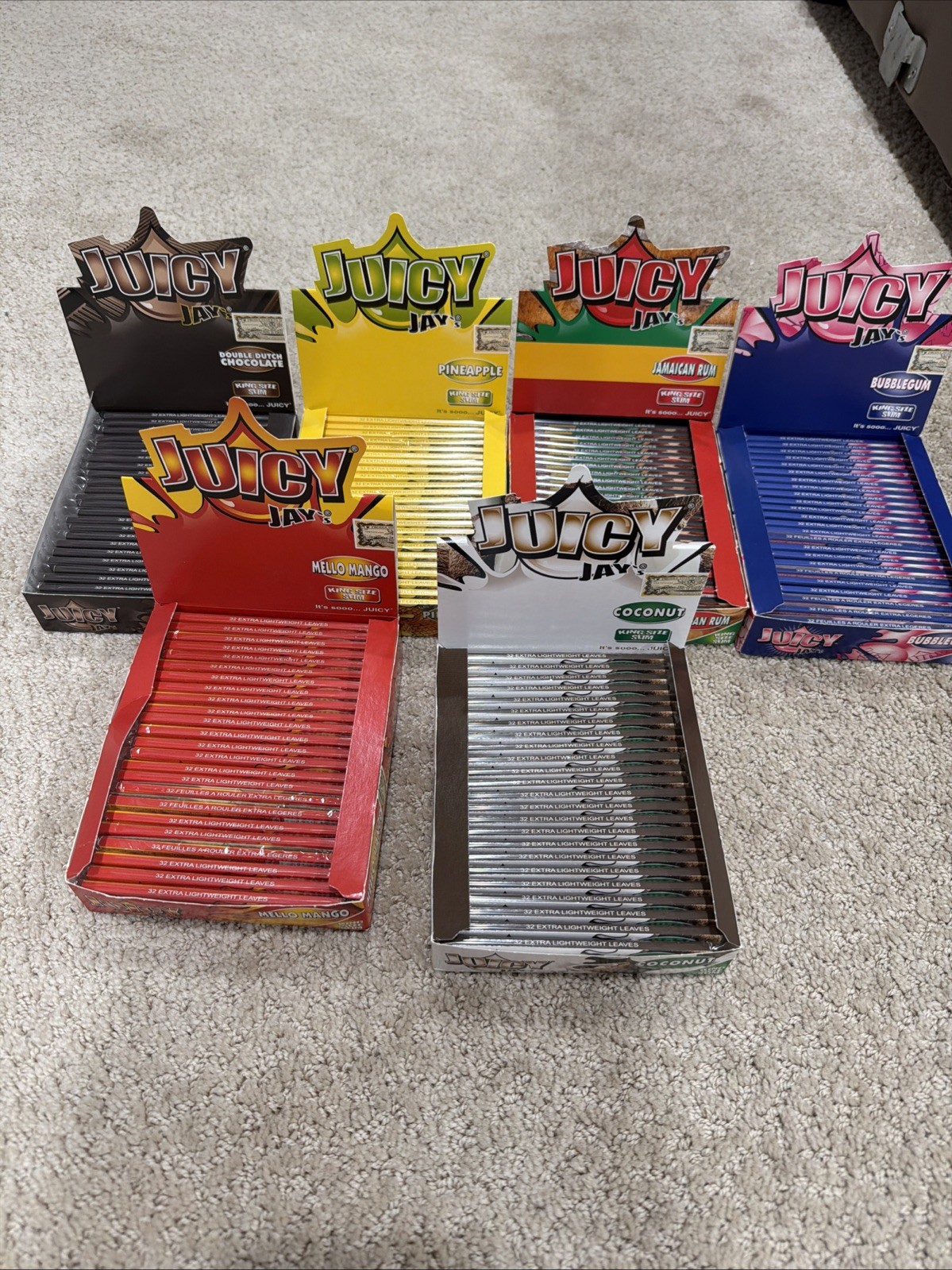 6x Juicy Jay's Rolling Papers Flavored KING SIZE Variety Bundle #4 FREE SHPN
