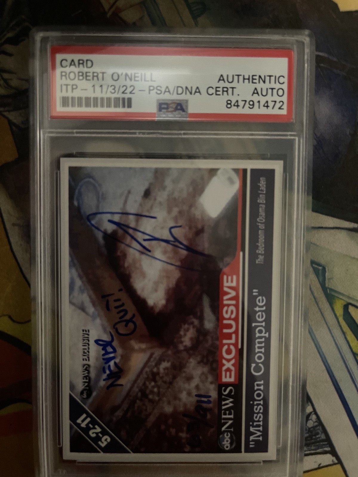 robert o'neill signed card  psa