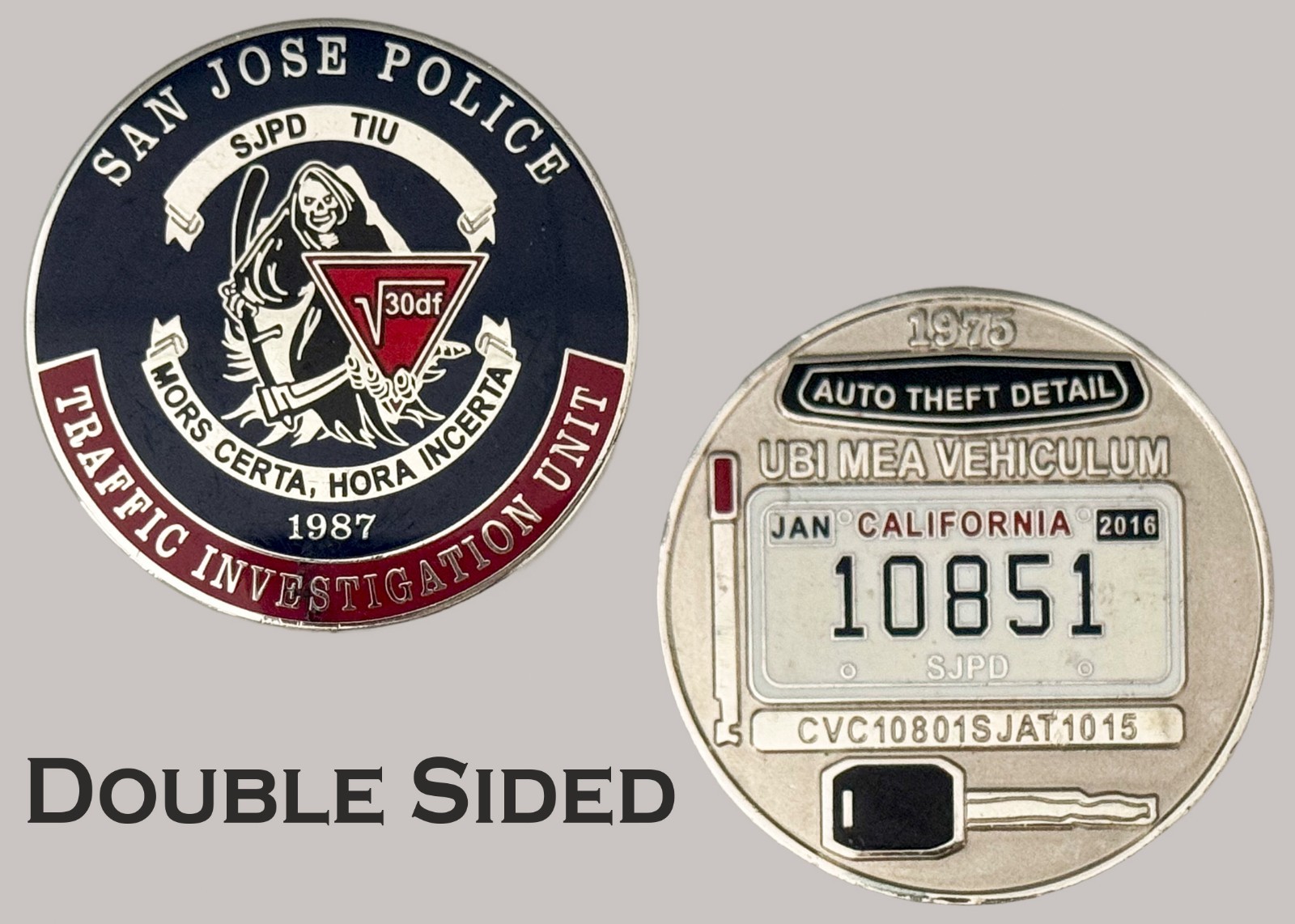 San Jose Police SJPD TIU Traffic Investigation Unit Challenge Coin  J#46
