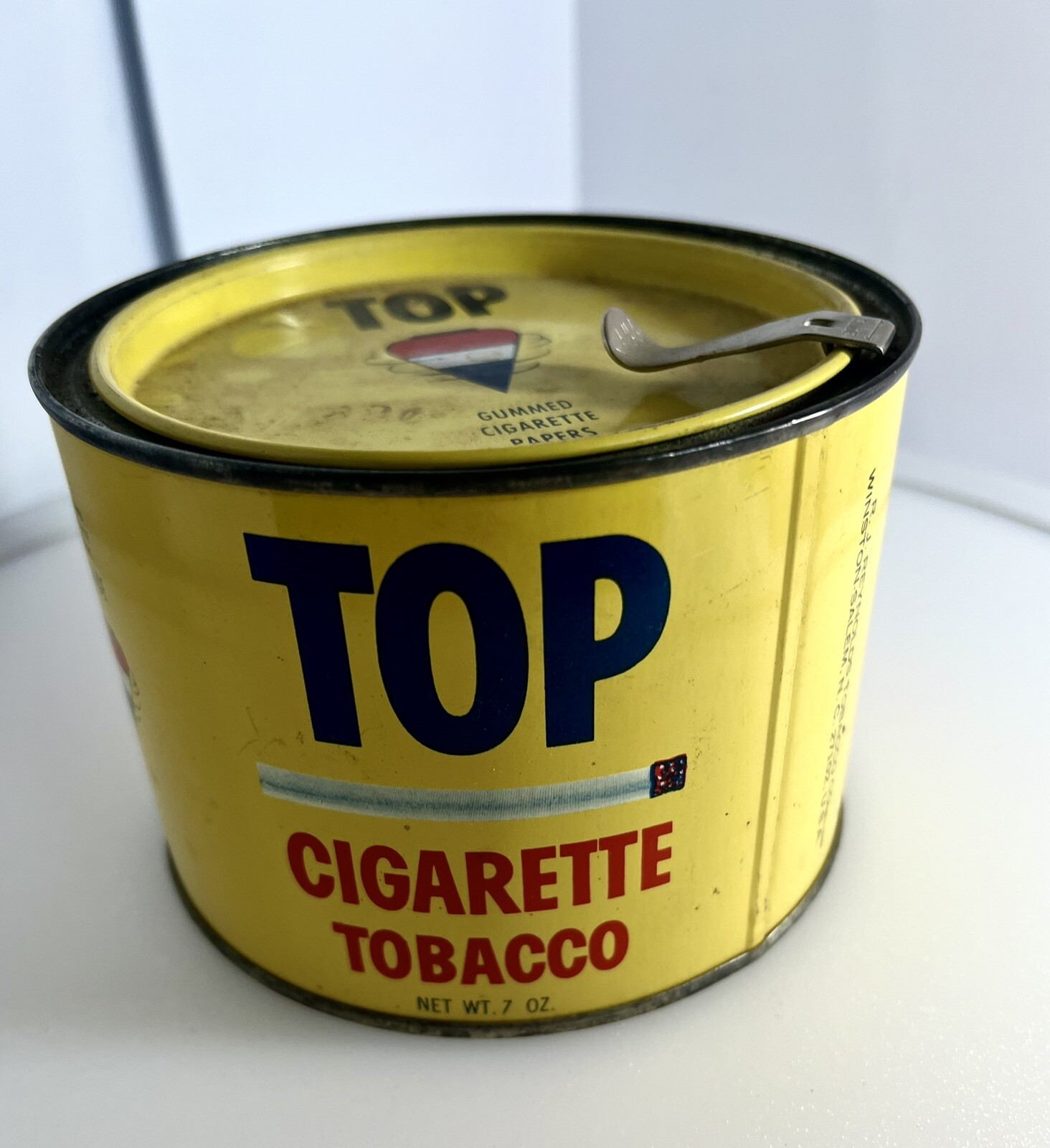 Vintage Top Cigarette Tobacco Empty Tin ~ 7 oz. Can  R.J. Reynolds Tobacco Co.