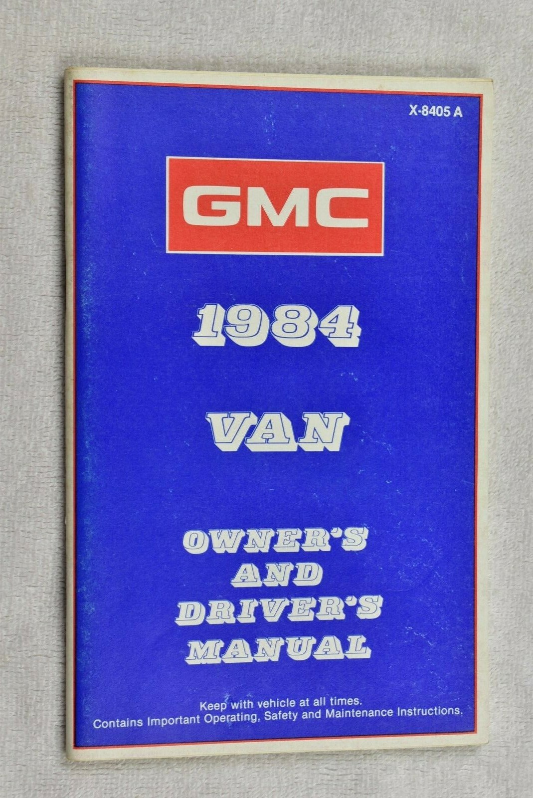 1984 GMC VAN OWNERS MANUAL