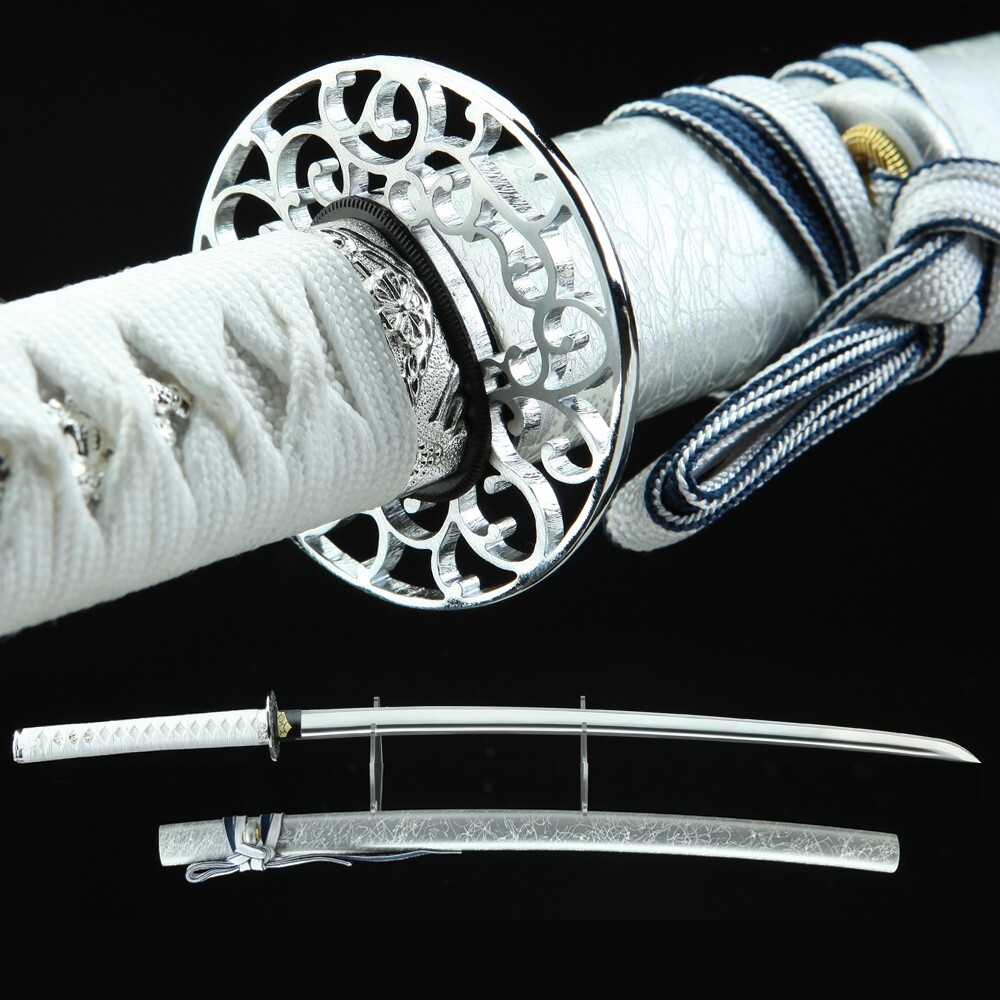 Handmade Japanese Katana Clay Tempered Hamon 1095 High Carbon Steel Sharp Swords