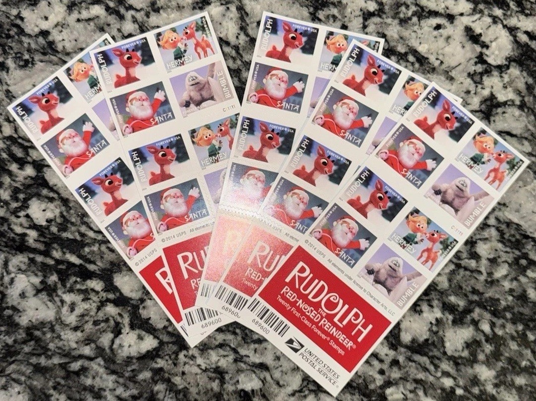 2014 Rudolph Reindeer Holiday, 5 Panes 100 Count MNH Forever